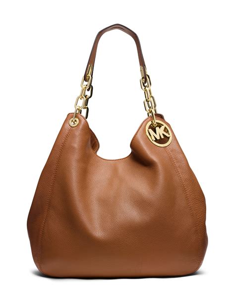 michael kors fulton large brown|Michael Kors large shoulder tote.